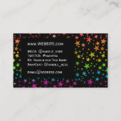 Rainbow Glitter Stars Professional Colorful Fun Visitekaartje (Voorkant)