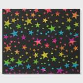 Rainbow Glitter Stars Weddenschap kerstdag Cadeaupapier (Vlak)