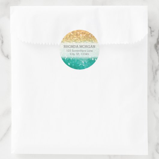 Rainbow Glitter Stickers - Blauwgroen, Goud (Tas)