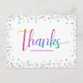 Rainbow Glitter Stippen Sweet 16 Verjaardag Dank u Briefkaart (Voorkant)