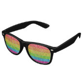 Rainbow Glitter Stripes Gay Pride LGBTQ Verjaardag Retro Zonnebril (Gekanteld)