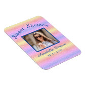 Rainbow Glitter Sweet 16 Birthday Save the Date Magneet (Rechterzijde)