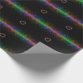 Rainbow Glitter Trippie Hippie Pride Heart Cadeaupapier (Hoek)