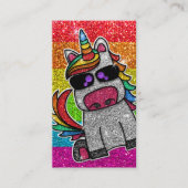 Rainbow Glitter Unicorn Professional Social Media Visitekaartje (Voorkant)