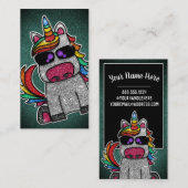 Rainbow Glitter Unicorn Professional Social Media Visitekaartje (Voorkant / Achterkant)