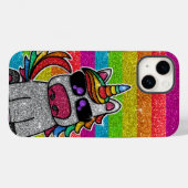 Rainbow Glitter Unicorn Sparkly Gold Sparkles LGBT Case-Mate iPhone Case (Achterkant (horizontaal))