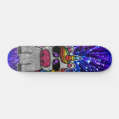 Rainbow Glitter Unicorn Sparkly Gold Sparkles Sk8r Persoonlijk Skateboard (Horizontaal)