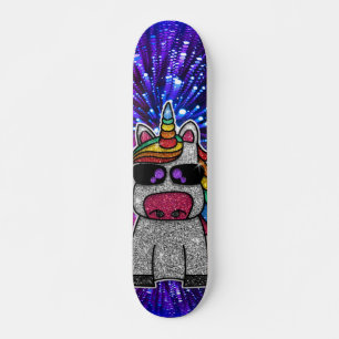 Rainbow Glitter Unicorn Sparkly Gold Sparkles Sk8r Persoonlijk Skateboard