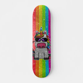 Rainbow Glitter Unicorn Sparkly Gold Sparkles Sk8r Persoonlijk Skateboard