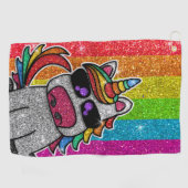 Rainbow Glitter Unicorn Sparkly LGBT+ Sparkles Golfhanddoek (Horizontaal)