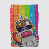 Rainbow Glitter Unicorn Sparkly LGBT+ Sparkles Golfhanddoek (Voorkant)