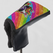 Rainbow Glitter Unicorn Sparkly LGBT+ Sparkles Golfheadcover (3/4 voorkant)