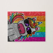 Rainbow Glitter Unicorn Sparkly LGBT+ Sparkles Legpuzzel (Horizontaal)