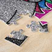 Rainbow Glitter Unicorn Sparkly LGBT+ Sparkles Legpuzzel (Zijkant)