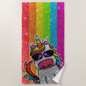 Rainbow Glitter Unicorn Sparkly LGBT+ Sparkles Strandlaken (Voorkant)