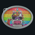 Rainbow Glitter Unicorn Sparkly LGBTQ Sparkles Gesp<br><div class="desc">De regenboogeenhoorn spaart helder met een faux glitter effect. Achtergrond heeft een licht glitter. Beschikbaar in andere schattige kawaii-tekenfilmtekens en veel andere kleurencombinaties.</div>