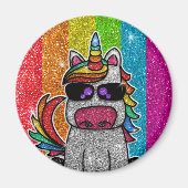 Rainbow Glitter Unicorn Sparkly LGBTQ Sparkles Magneet (Voorkant)