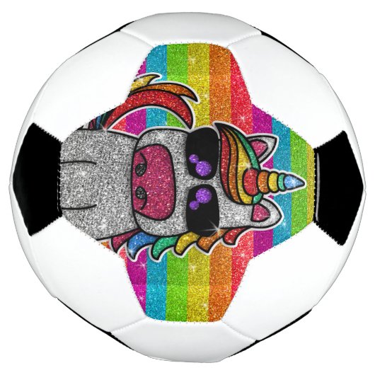 Rainbow Glitter Unicorn Sparkly LGBTQ+ Sparkles Voetbal (Gedraaid)