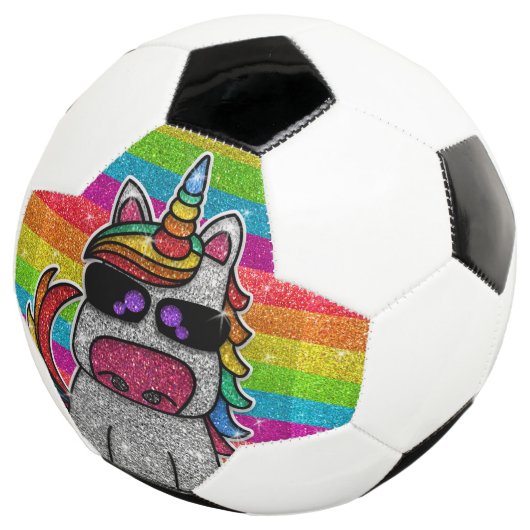 Rainbow Glitter Unicorn Sparkly LGBTQ+ Sparkles Voetbal (Drie kwart)