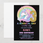 Rainbow Glitter Unicorn Verjaardag Uitnodigingen (Voorkant / Achterkant)