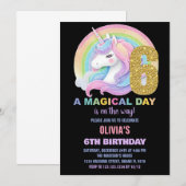 Rainbow Glitter Unicorn Verjaardag Uitnodigingen (Voorkant / Achterkant)