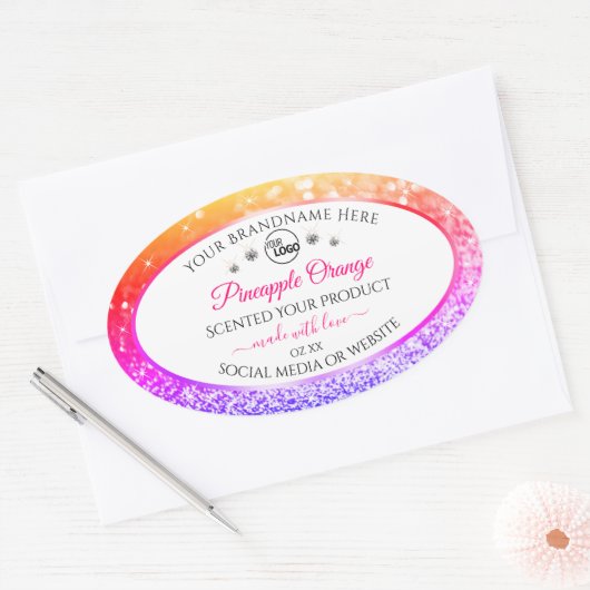 Rainbow Glitter White Product Labels Logo Diamonds (Envelop)