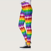 Rainbow Glittery Mermaid Scales Patroon Leggings (Links)