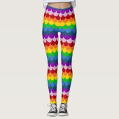 Rainbow Glittery Mermaid Scales Patroon Leggings (Voorkant)