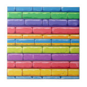 Rainbow Glossy Brick Pattern Tegeltje (Voorkant)