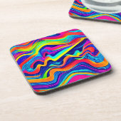 Rainbow Glow abstract Pattern Bier Onderzetter (Linkerzijde)