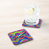 Rainbow Glow abstract Pattern Bier Onderzetter (Rechterzijde)
