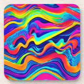 Rainbow Glow abstract Pattern Bier Onderzetter (Voorkant)