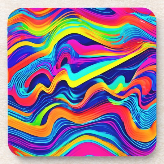 Rainbow Glow abstract Pattern Bier Onderzetter (Voorkant)