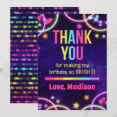 Rainbow Glow Birthday Party Dank jullie kaarten (Voorkant / Achterkant)