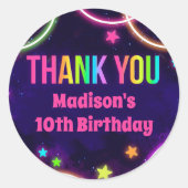 Rainbow Glow Birthday Party Stickers (Voorkant)