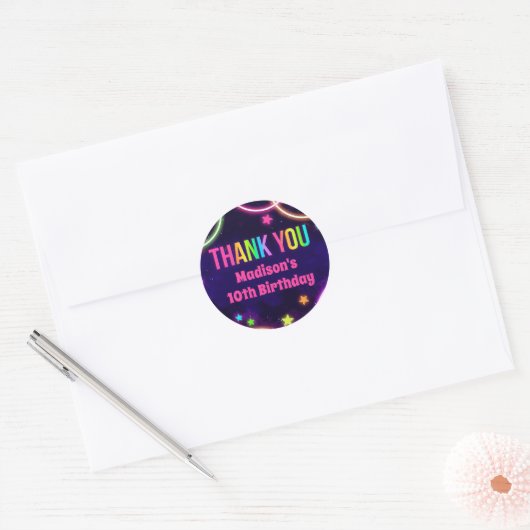 Rainbow Glow Birthday Party Stickers (Envelop)