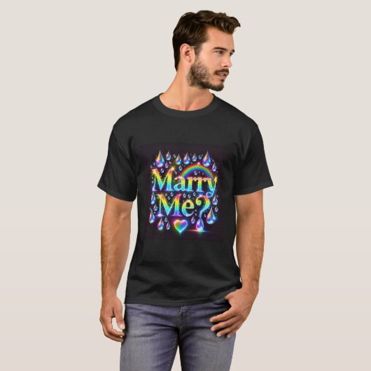 Rainbow Glow Marry Me Mannen Tshirt (Voorkant volledig)