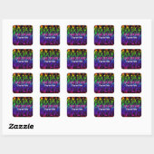 Rainbow Glow neon feest sticker label (Vel)