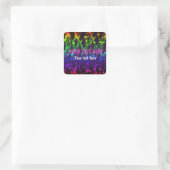 Rainbow Glow neon feest sticker label (Tas)