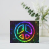 Rainbow Glow Peace Sign Briefkaart (Staand voorkant)