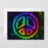 Rainbow Glow Peace Sign Briefkaart (Voorkant / Achterkant)