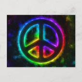 Rainbow Glow Peace Sign Briefkaart (Voorkant)