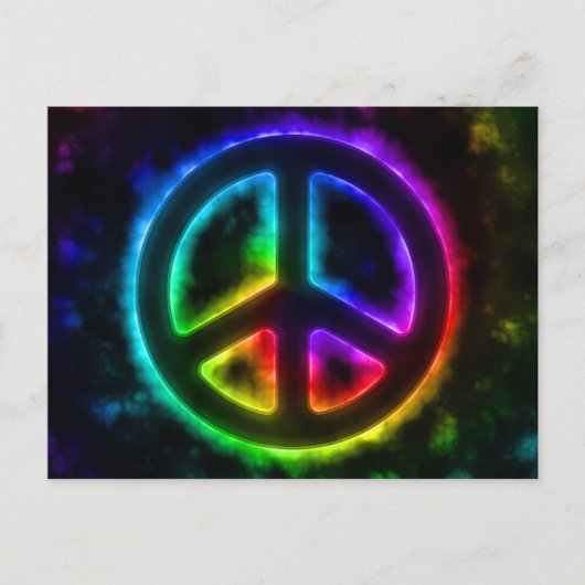 Rainbow Glow Peace Sign Briefkaart (Voorkant)