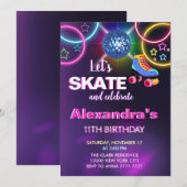 Rainbow Glow Roller Schaatsen Disco Party Verjaard Kaart (Voorkant / Achterkant)