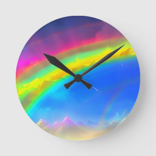 Rainbow Glow Sky Ronde Klok