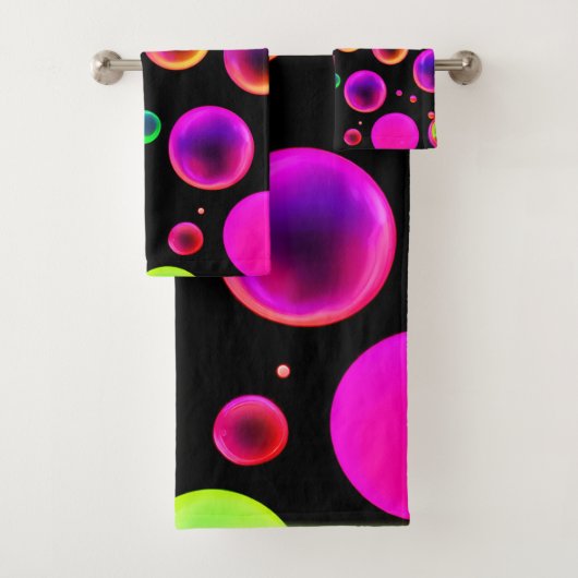Rainbow Glowing Bubble Dream Bad Handdoek (Insitu)