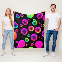 Rainbow Glowing Bubble Dream Fleece Deken