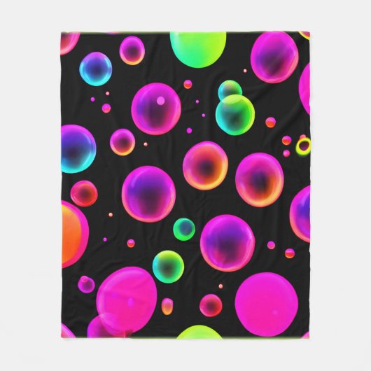Rainbow Glowing Bubble Dream Fleece Deken (Voorkant)