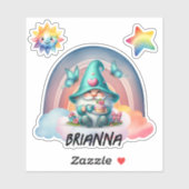Rainbow Gnome Dreams,  Cloud Sticker (Vel)