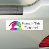 Rainbow Gnome Face & Mask: We zijn hier samen in Bumpersticker (Op auto)